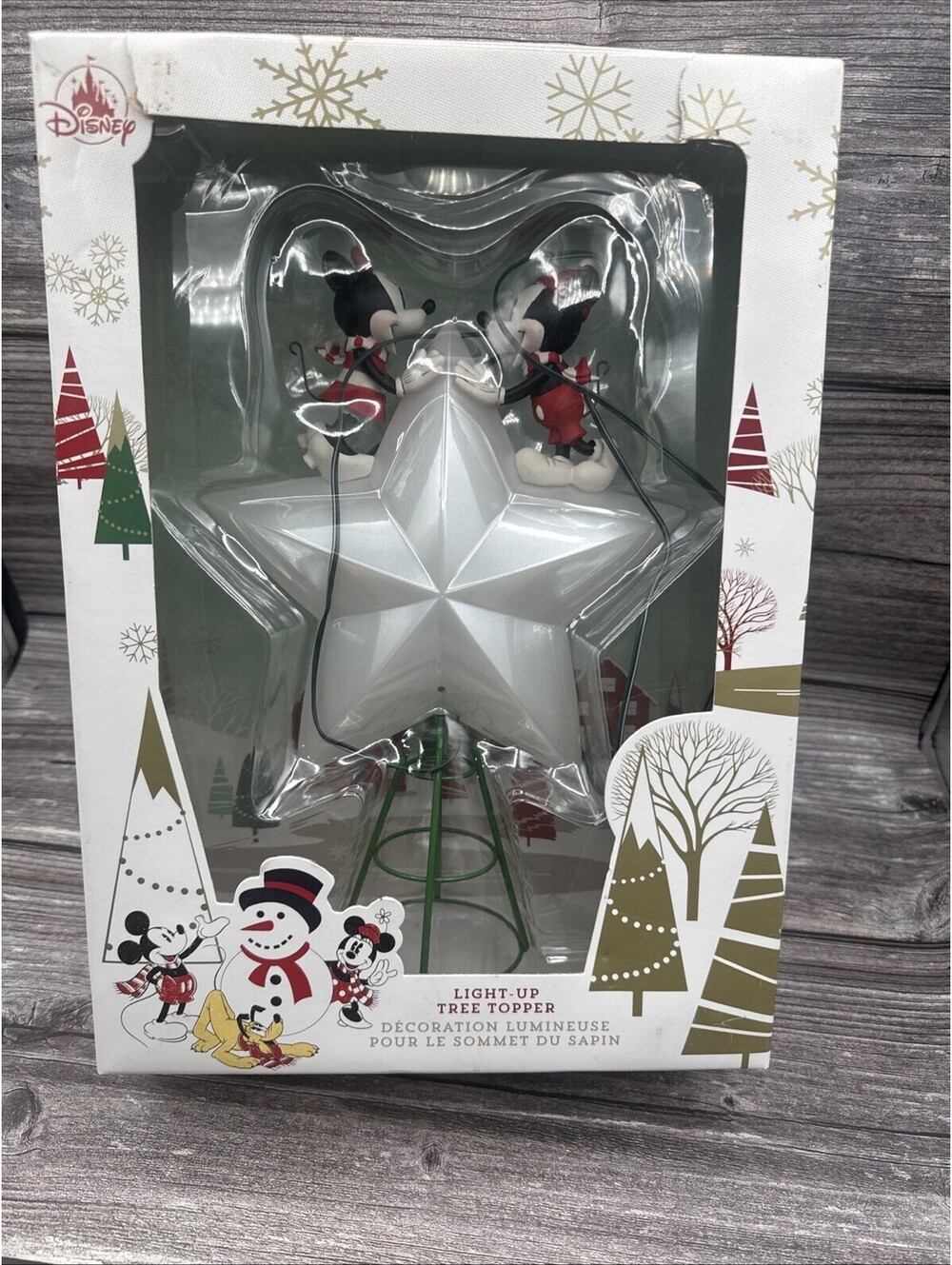 Disney Light-Up Star Tree Topper Mickey Minnie Christmas 11 in NIB Holiday Decor